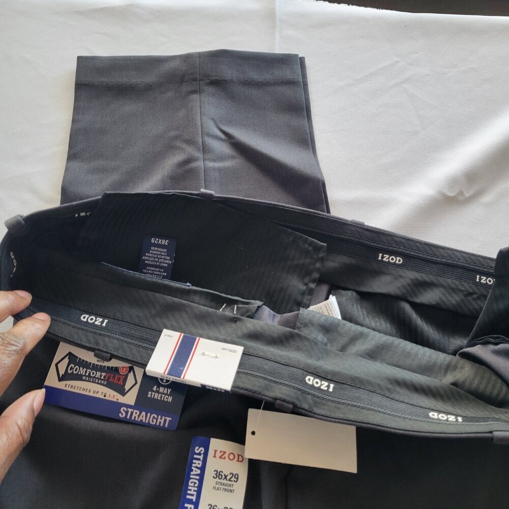CLEARANCE - IZOD New Black Performance Men’s Stretch Pants (Size: 36 x 29) - Picture 6 of 8